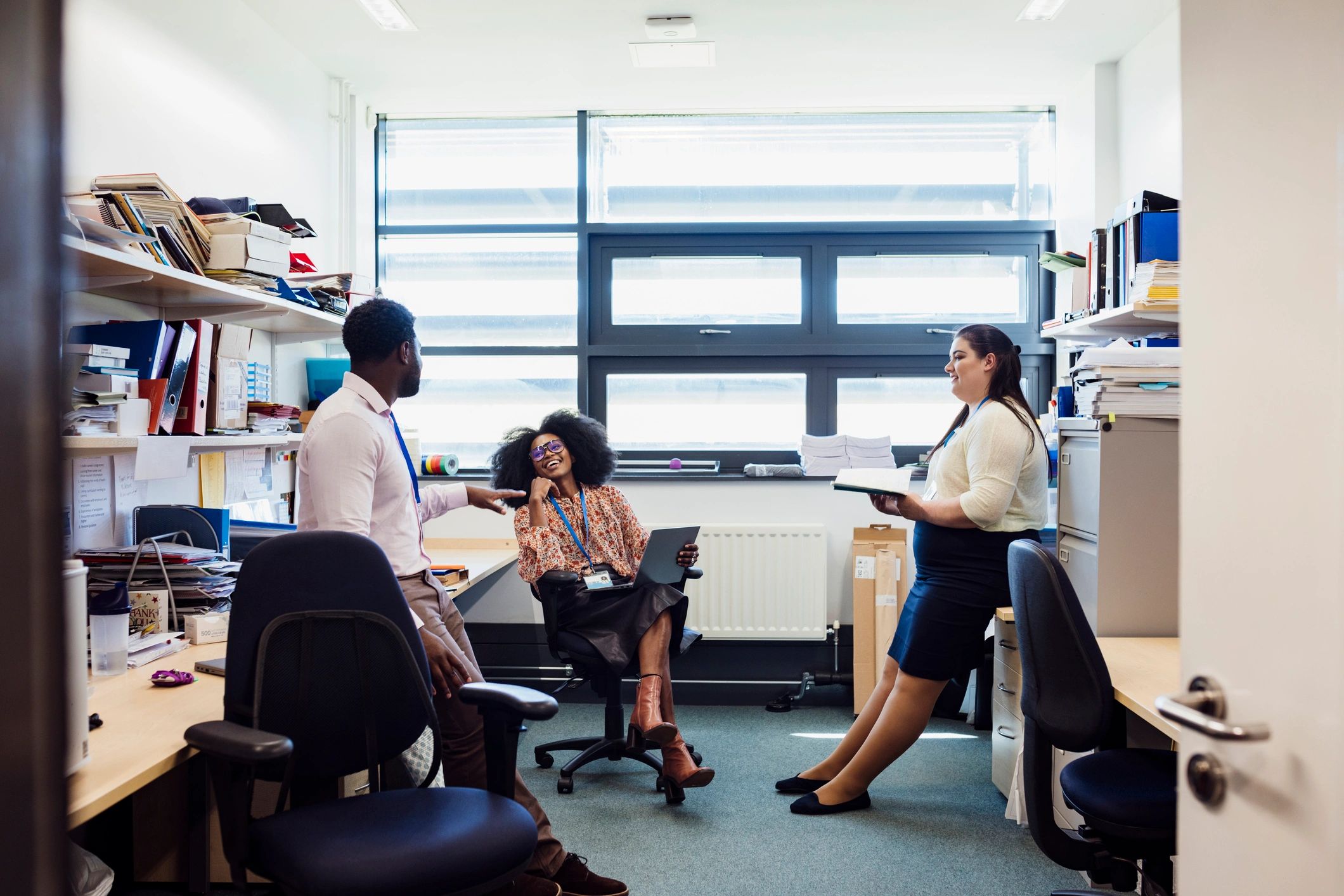 Collaborative education team in an office